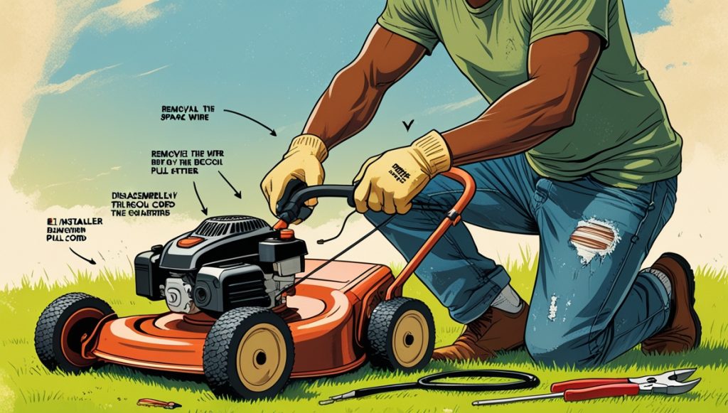 How to repair pull cord on lawn mower