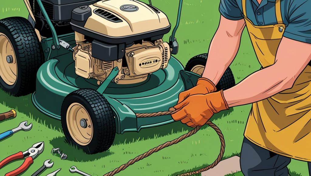 How to replace a pull rope on a lawn mower