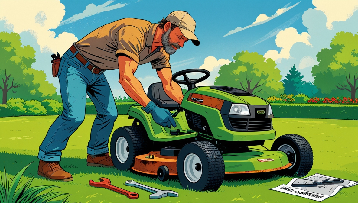 How to replace a riding lawn mower blade