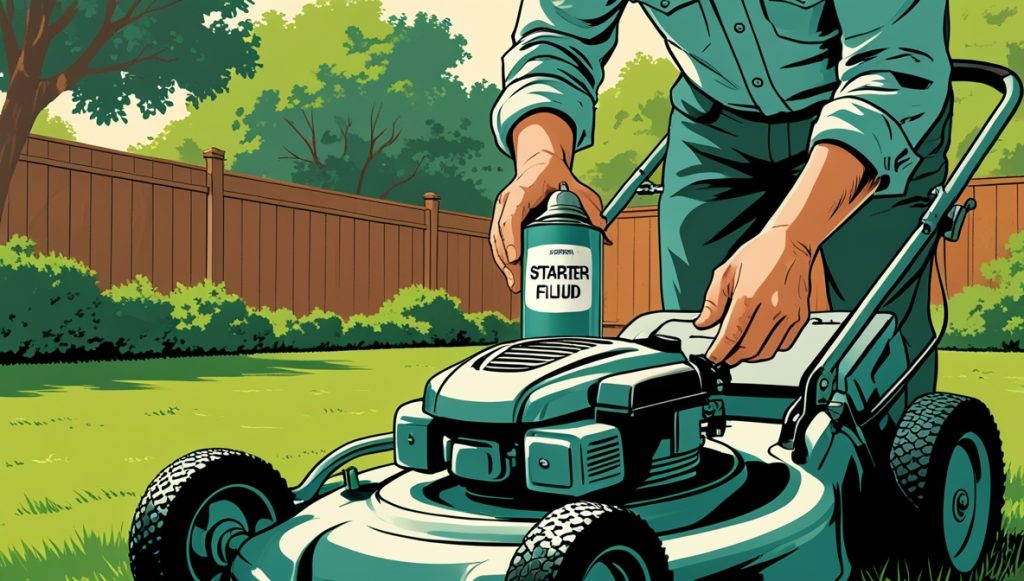 How to use starter fluid on a lawn mower