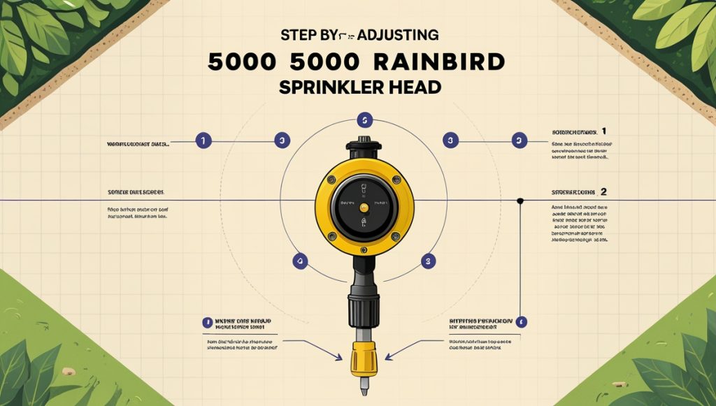 how to adjust 5000 rainbird sprinkler heads