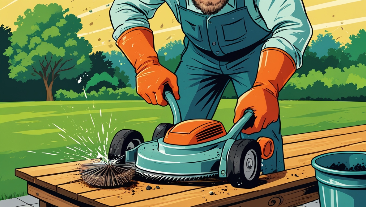 how to clean a lawn mower blade