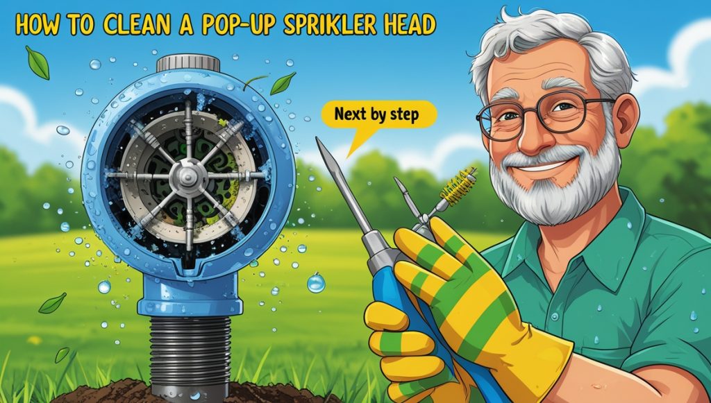 how to clean a pop up sprinkler head